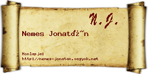 Nemes Jonatán névjegykártya